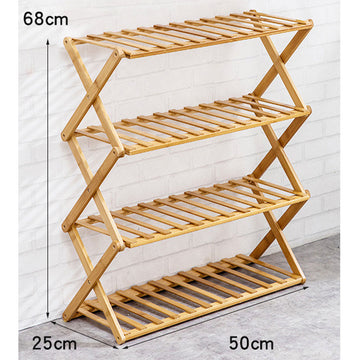 TD® Étagère à chaussures pliante multicouche simple  étagère économique domestique, armoire à chaussures en bambou sans installation